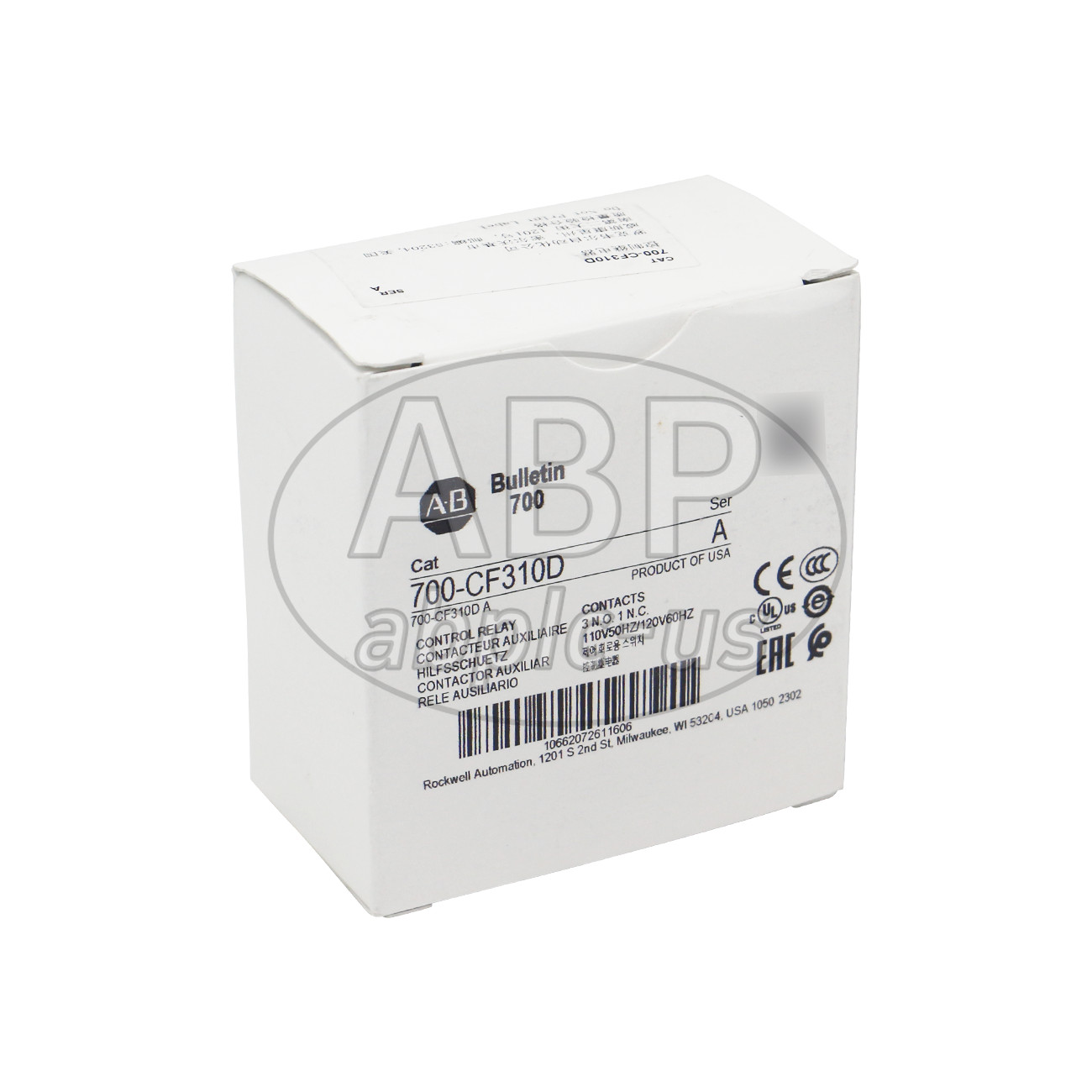 Allen Bradley Control Relay 700-CF310D Standard Contact 110V 50Hz/120V 60Hz US