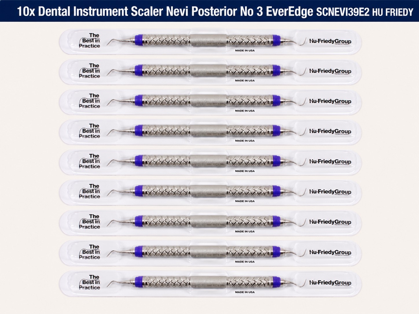 10x Dental Instrument Scaler Nevi Posterior No 3 EverEdge SCNEVI39E2 HU FRIEDY
