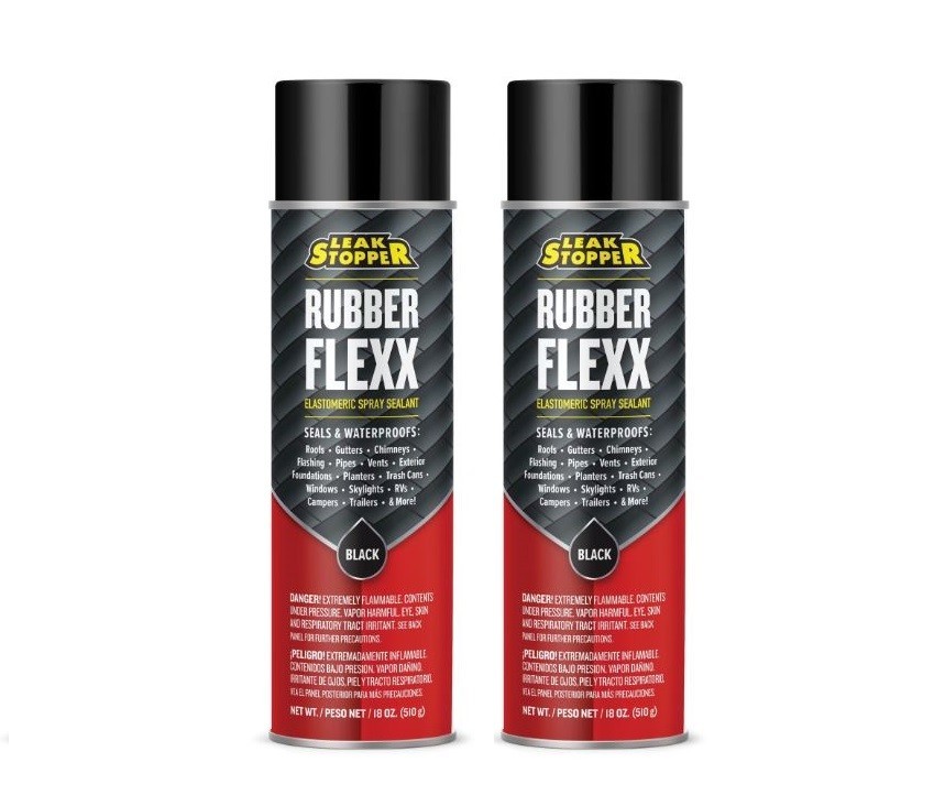Rubber Flexx Leak Repair & Sealant Spray 18 Oz 100% Flexible Seal 2 Pack
