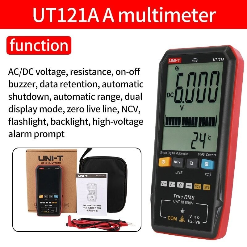 Intelligent TRMS Digital Multimeter Voltage Frequency Dual Display NCV LIVE Test