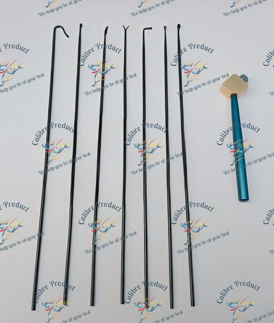 Laryngeal Knife Needle Hook with Handle Set Of 8 Laryngotome Neurosurgical
