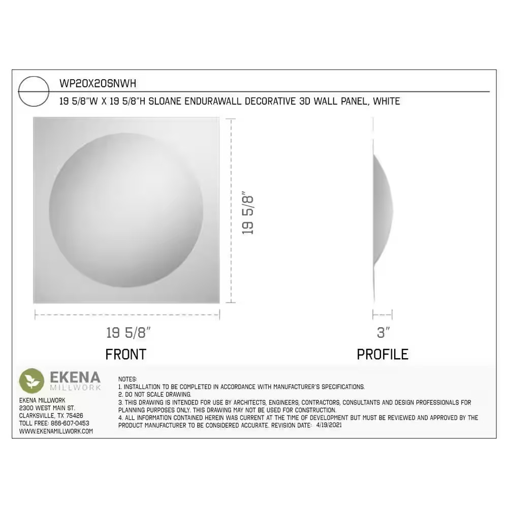 Sloane White 3 In. X 1-3/5 Ft. X 1-3/5 Ft. White PVC Decorative Wall Paneling 1-