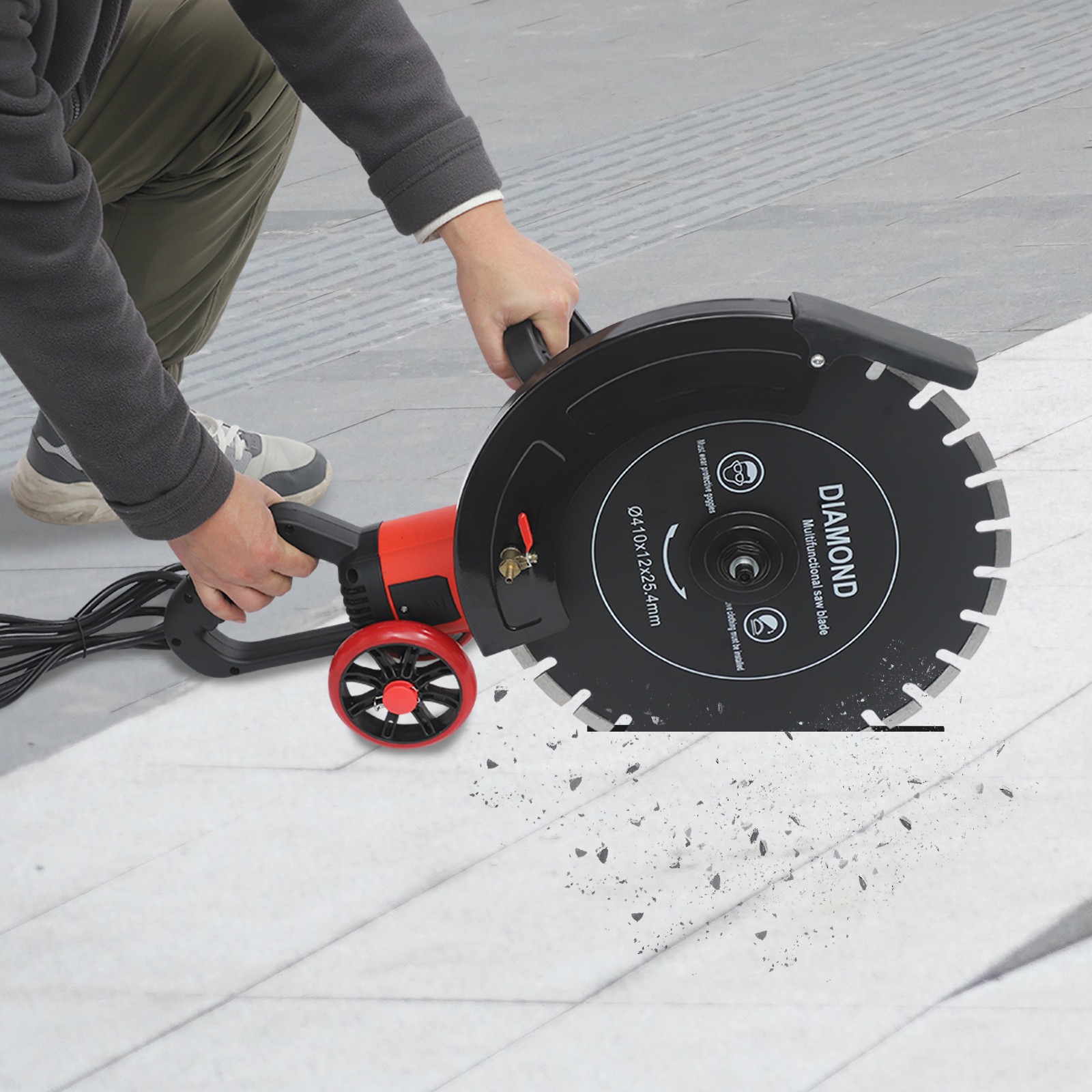 16.14″ Electric Concrete Saw Wet/Dry Saw Cutter with Water Pump and Blade 4000W