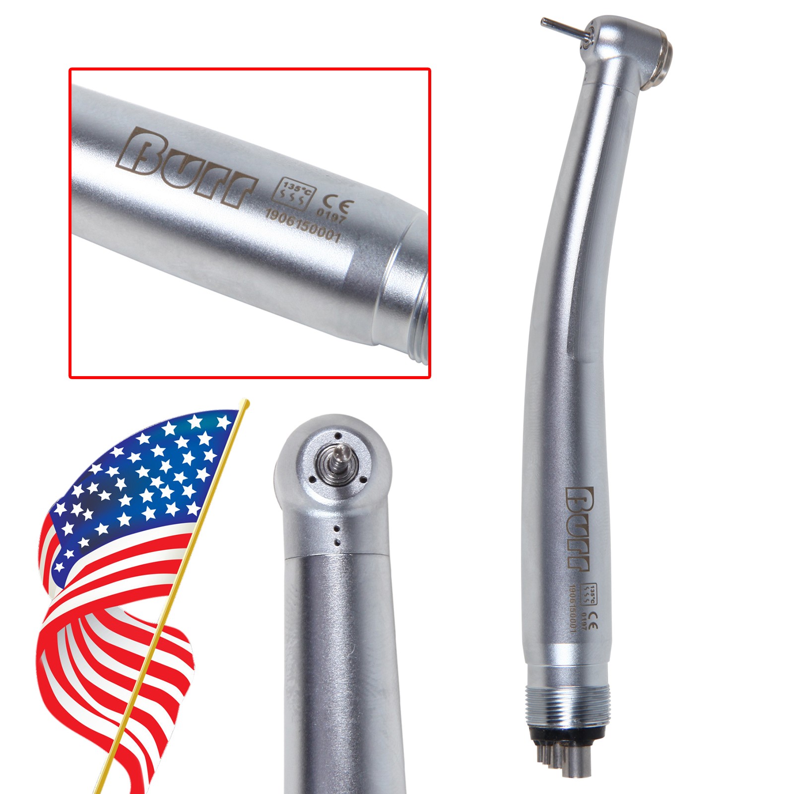 10X High Speed Handpiece 4 Holes Turbine 3-Spray U3BM Turbina Dental Handpieces
