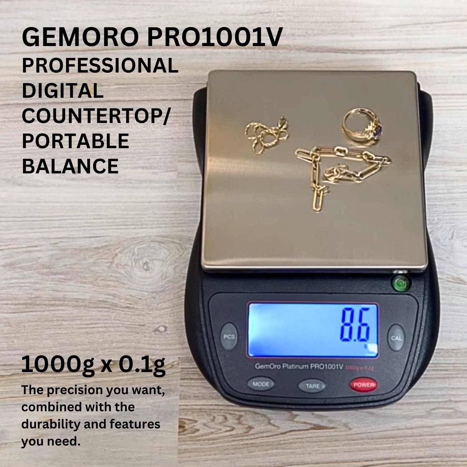 GemOro Platinum PRO1001V | Durable Precise Jewelers Countertop Portable Black