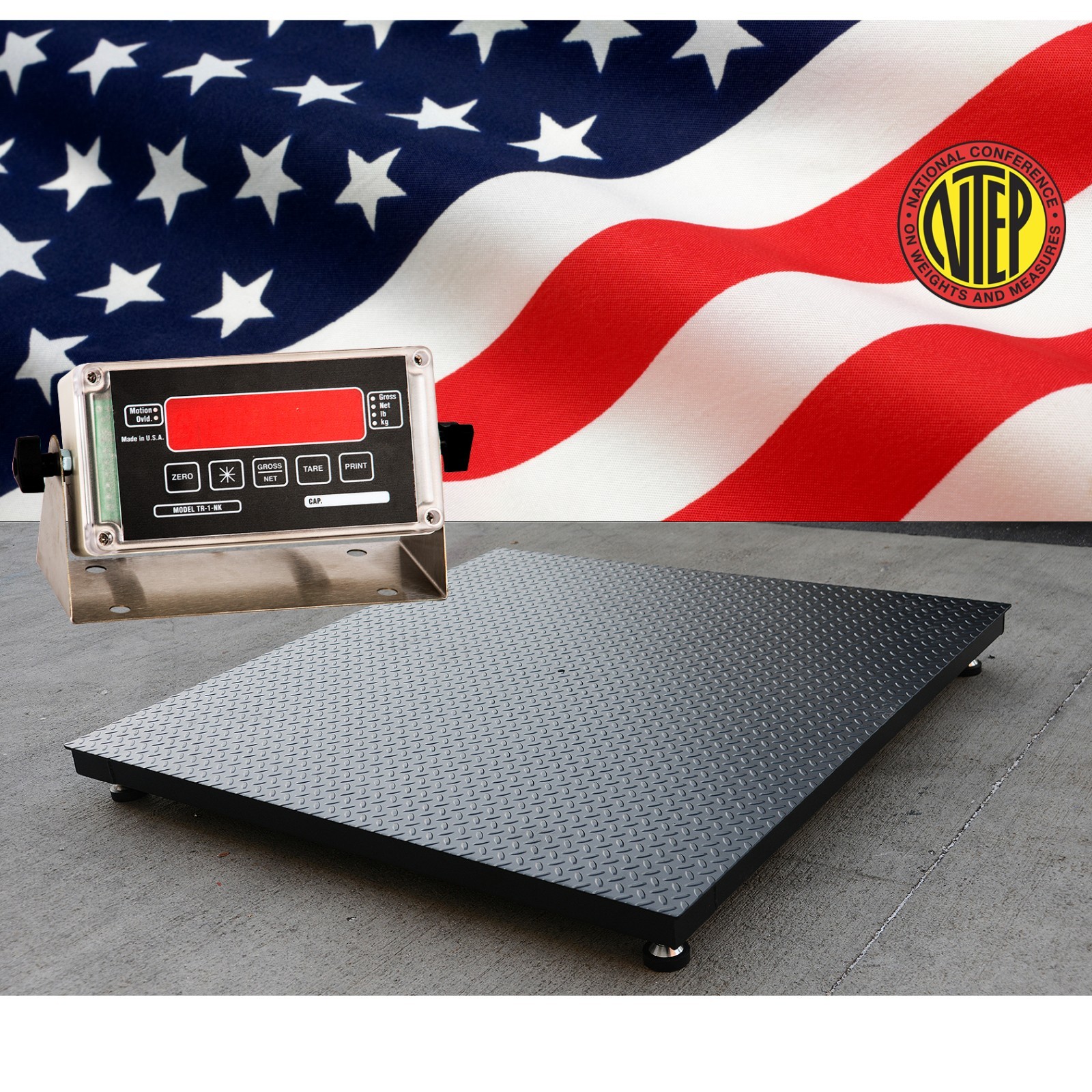 USA Made Floor Scale 24″x24″ 2500 lb NTEP Legal for Trade Platform Scale