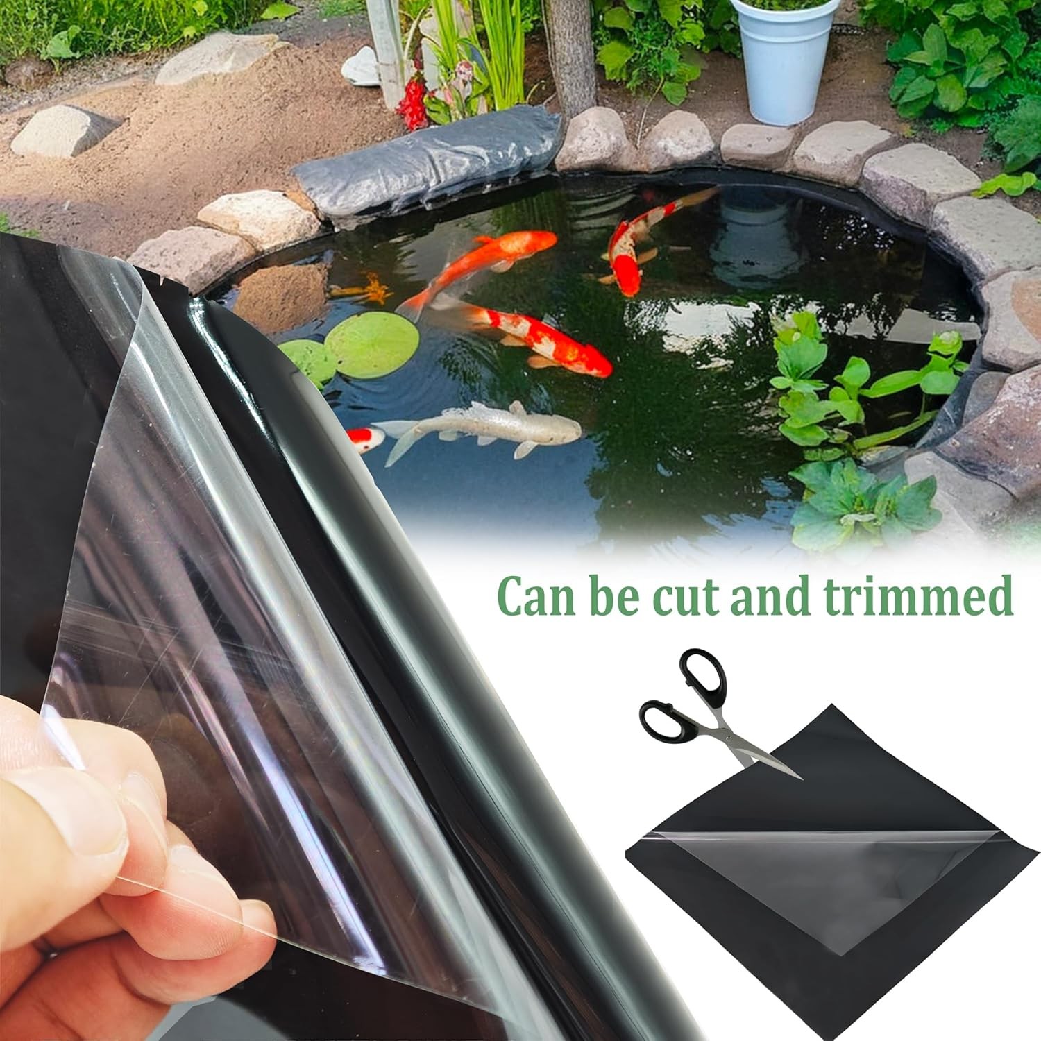 Pond Liner Seam Tape Single Sided, Waterproof Pond Repair Kit Butyl Rubber for E