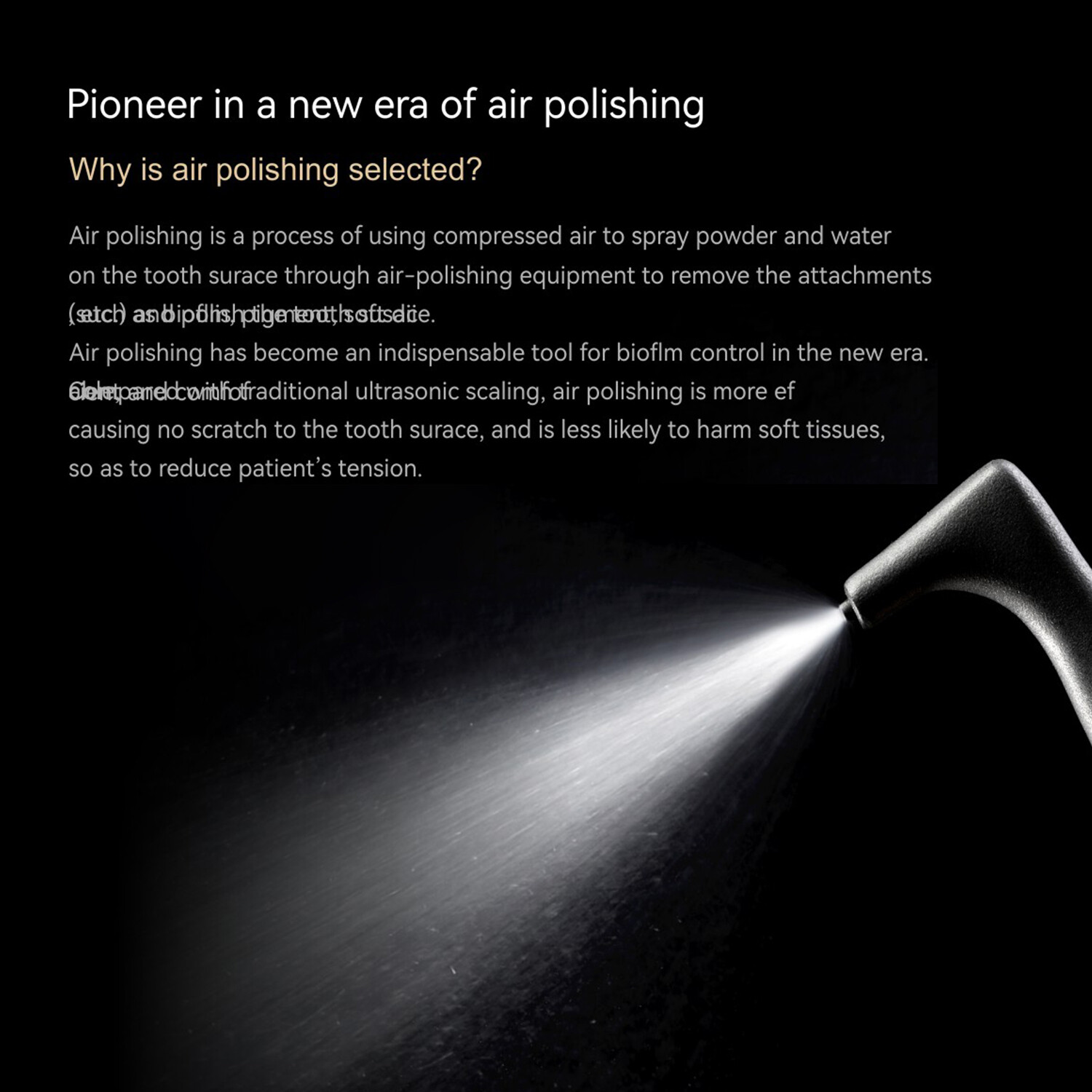 Woodpecker Air Flow Polisher AP-H Plus L Supragingival Subgingival Handpiece