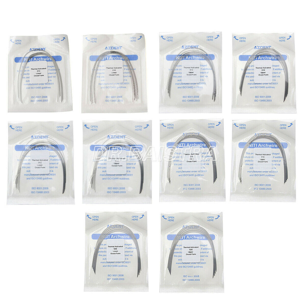 AZDENT Dental Orthodontic Heat Thermal Activated NITI Arch Wires Ovoid Round