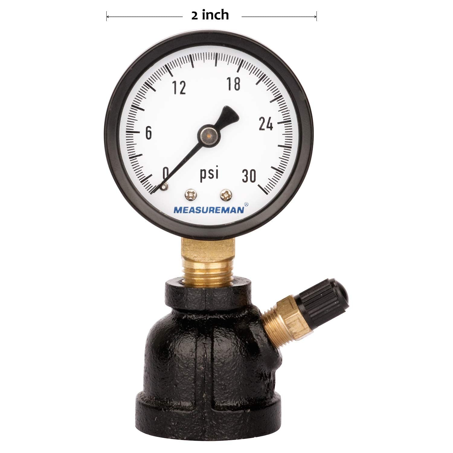 MEASUREMAN 2″ Forged Steel Gas Pressure Test Gauge Assembly, 3/4″ 2 inches