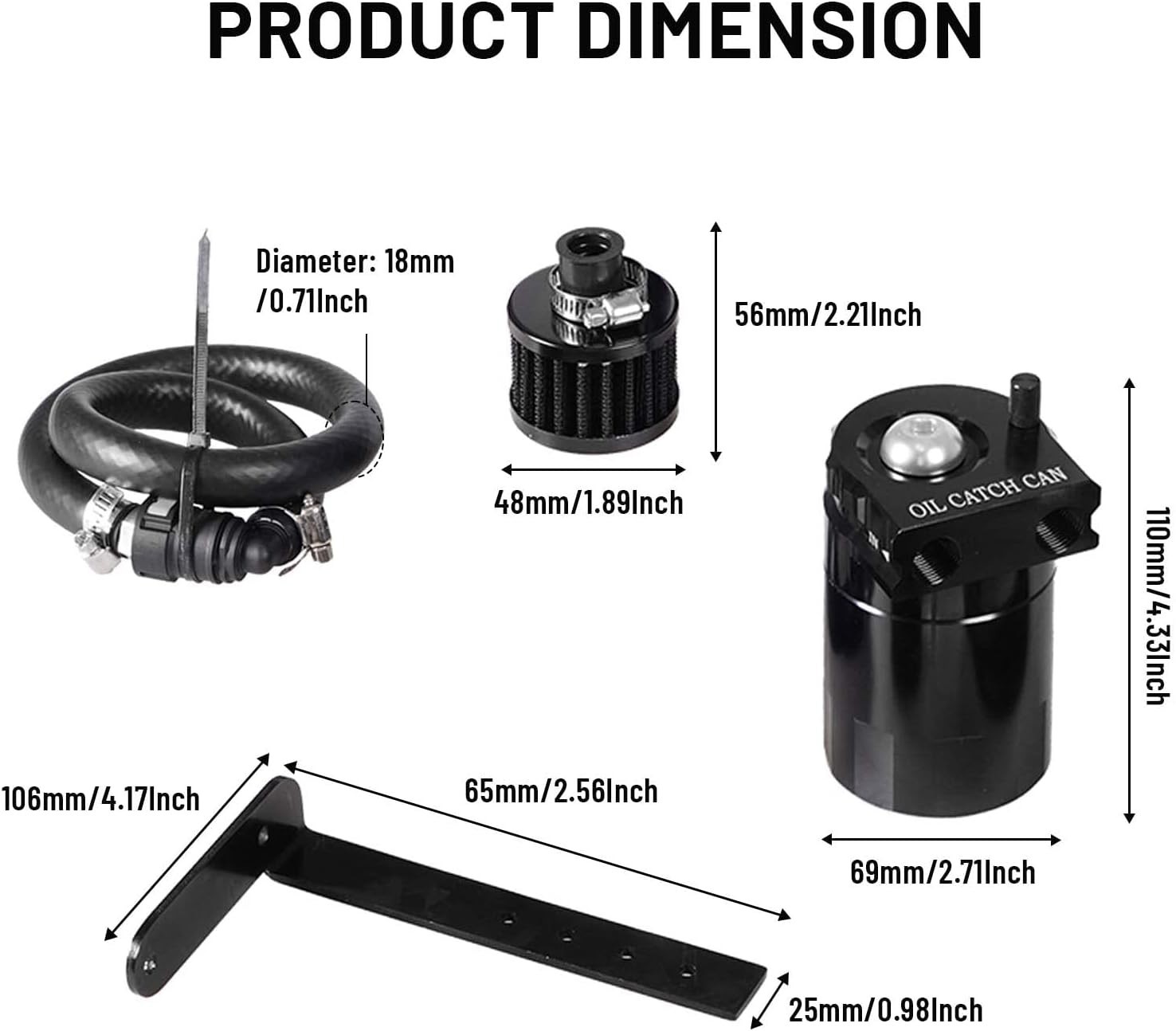 350ml Aluminum Oil Catch Can 2-Port Oil Separator Tank Compatible with Ford F…