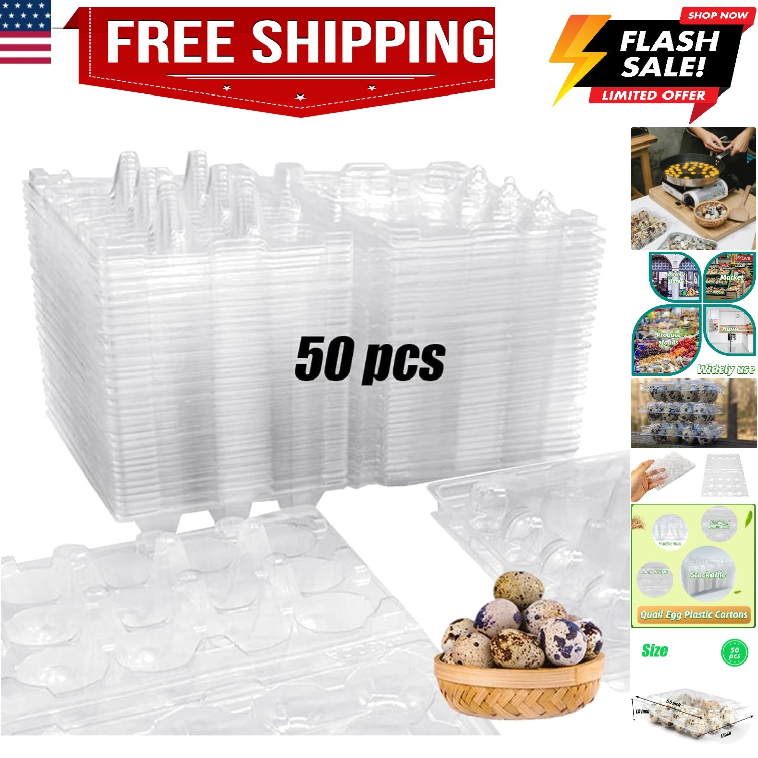 50 Pcs Quail Egg Cartons,12 Grids Small Egg Storage Holders,Quail Eggs Bulk C…