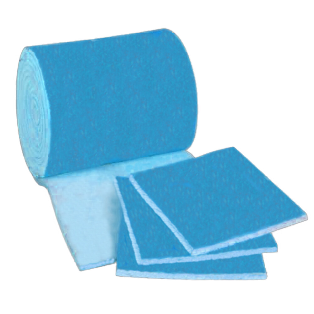 25 inch wide HVAC/Air Filter Media Roll, Blue /White MERV8 Polyester, 10 FEET