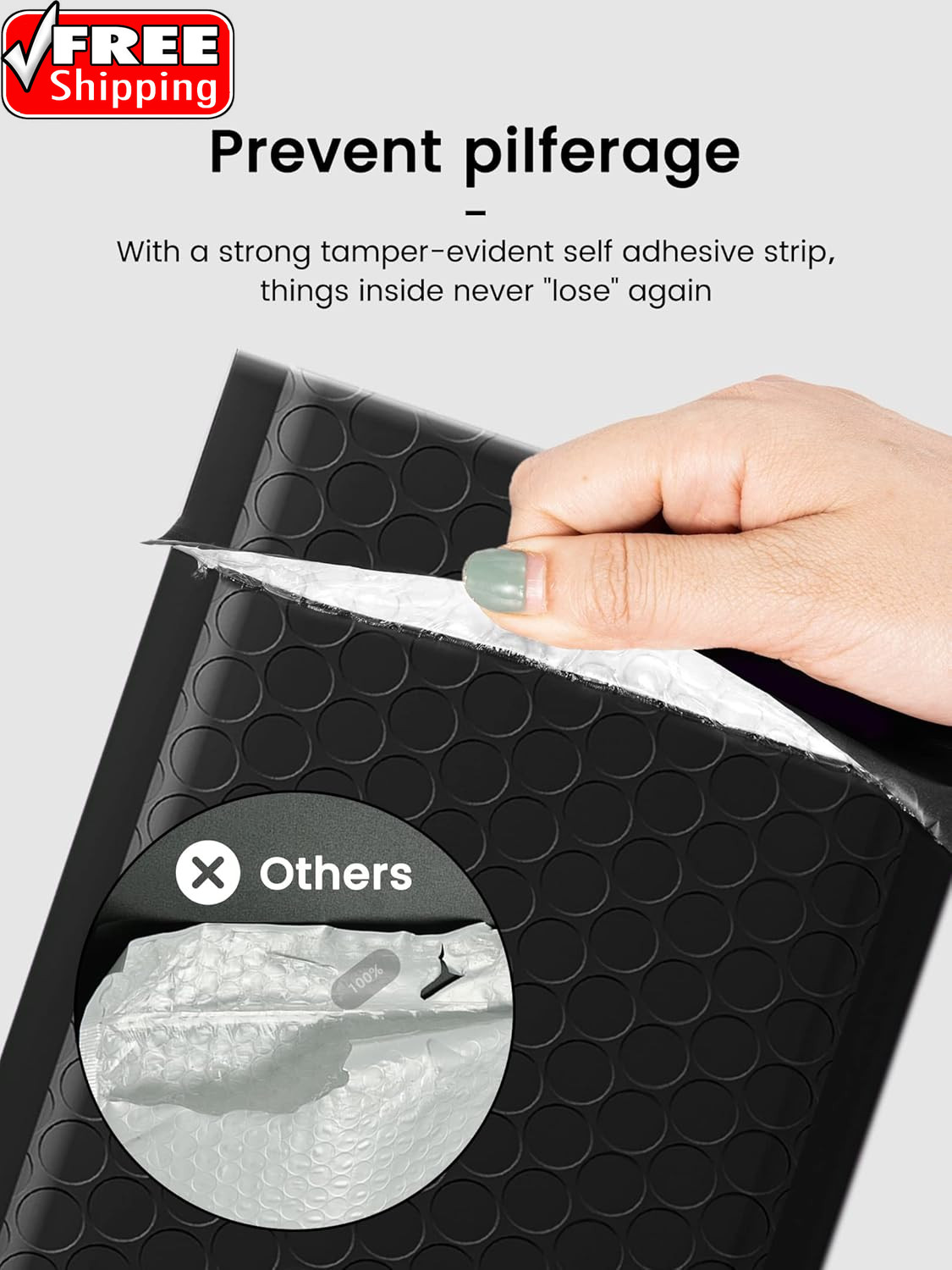 Black Bubble Mailers 4X8 Inches 50 Pack, Usable Size 4X7″ Bubble Envelopes for S