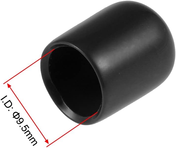 uxcell 20pcs Rubber End Caps 3/8″(9.5mm) ID Vinyl Round Tube Bolt Cap Black