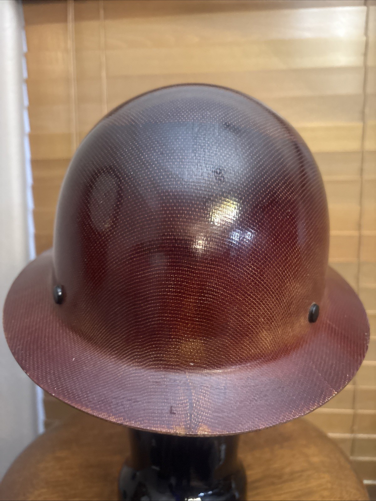 Vintage MSA Skullgard Full Brim Hard Hat Brown Fiberglass Phenolic Helmet 2011