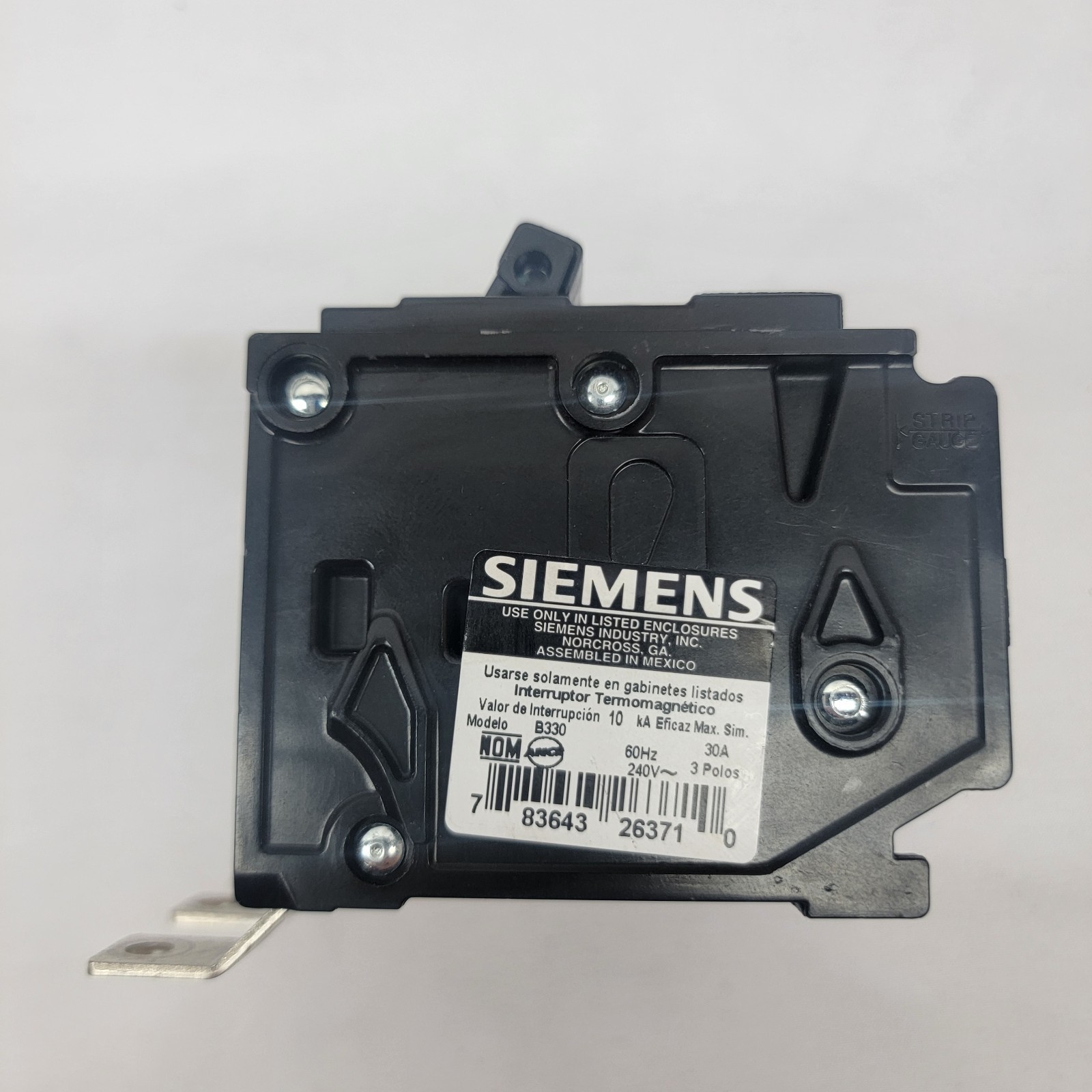 Siemens 30A 240V 3-Pole Bolt-On Circuit Breaker #B330