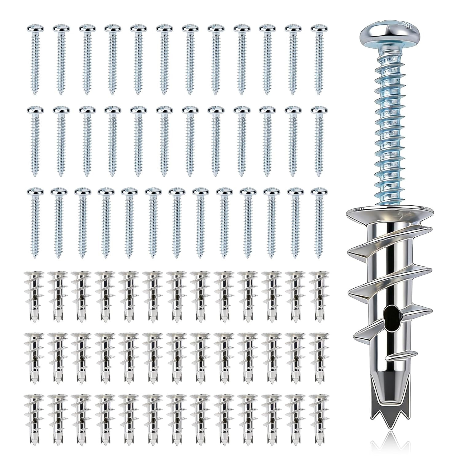 116 Pcs Premium Zinc Self-Drilling Drywall Anchors and Screws Kit, Heavy Duty…
