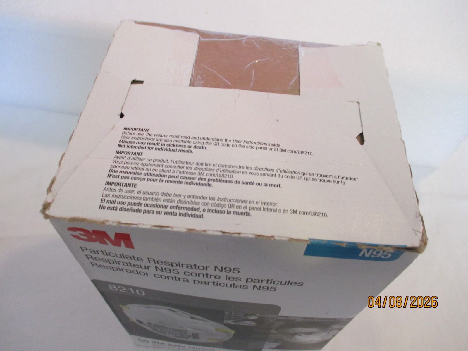 3M Particulate Respirator N95 8210 Box of 20