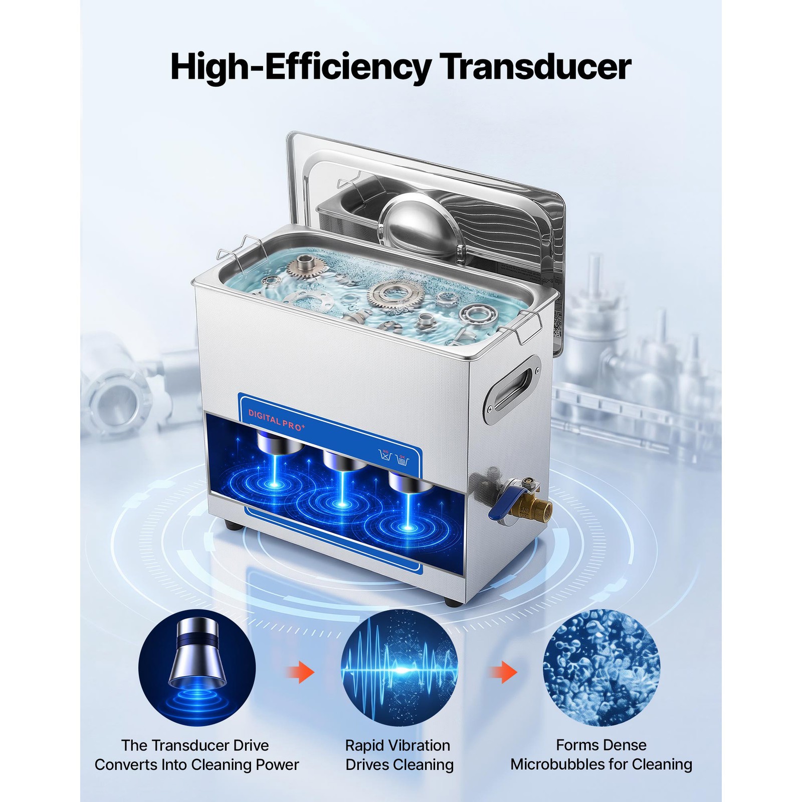 Uimoso 6L Ultrasonic Cleaner 40kHz for Cleaning Jewelry and Small Parts