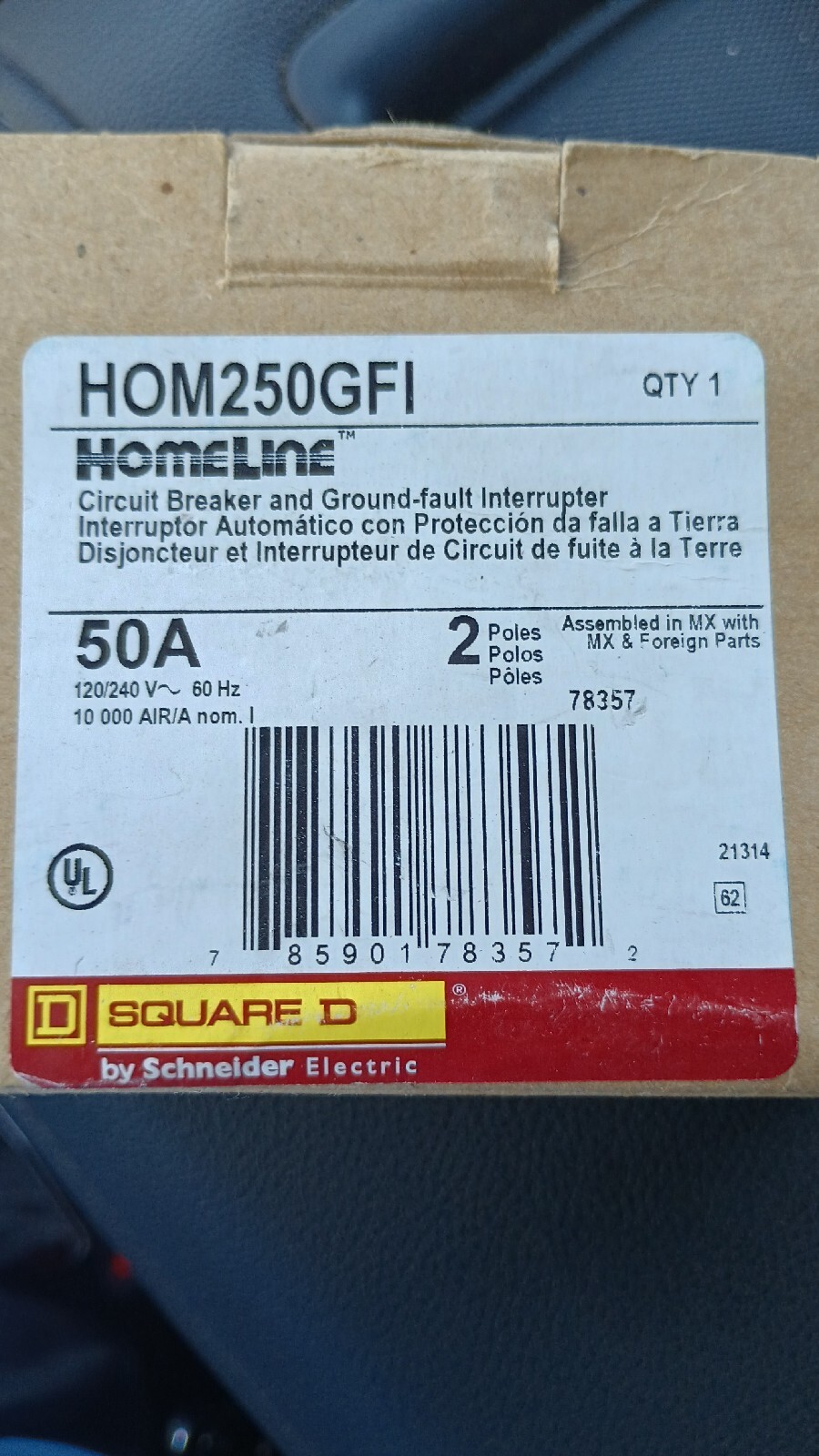 Homeline 50 Amp 2-Pole GFCI Circuit Breaker