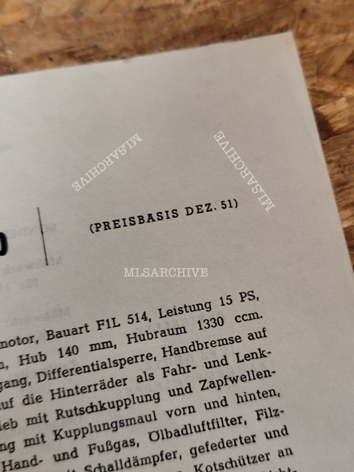 Price Sheet No. 1b Deutz 15 HP Farm Tractor Tractor M12