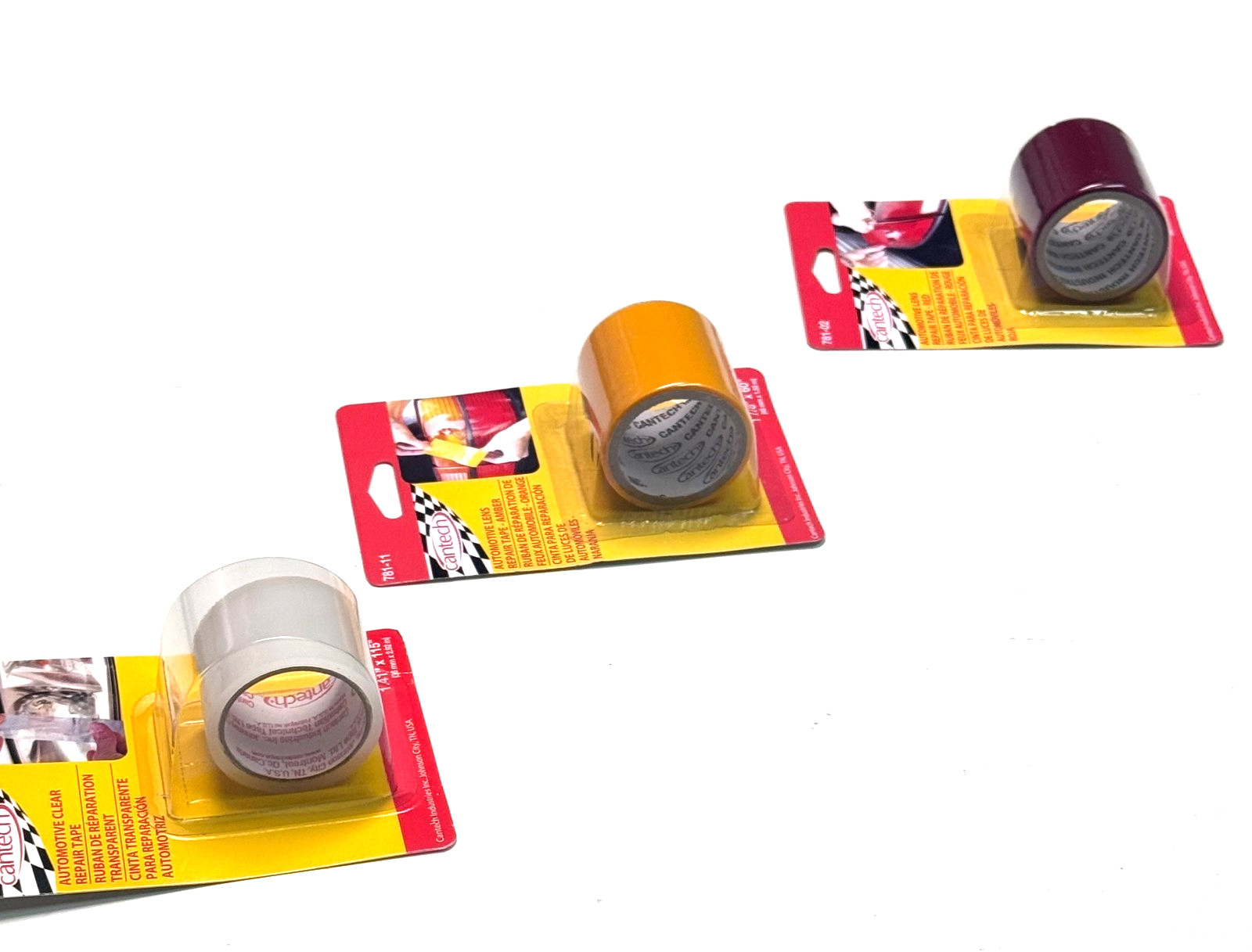 Headlight Repair Tape, Red, Yellow and Clear 3 pack, 1.41 in x 115 in.