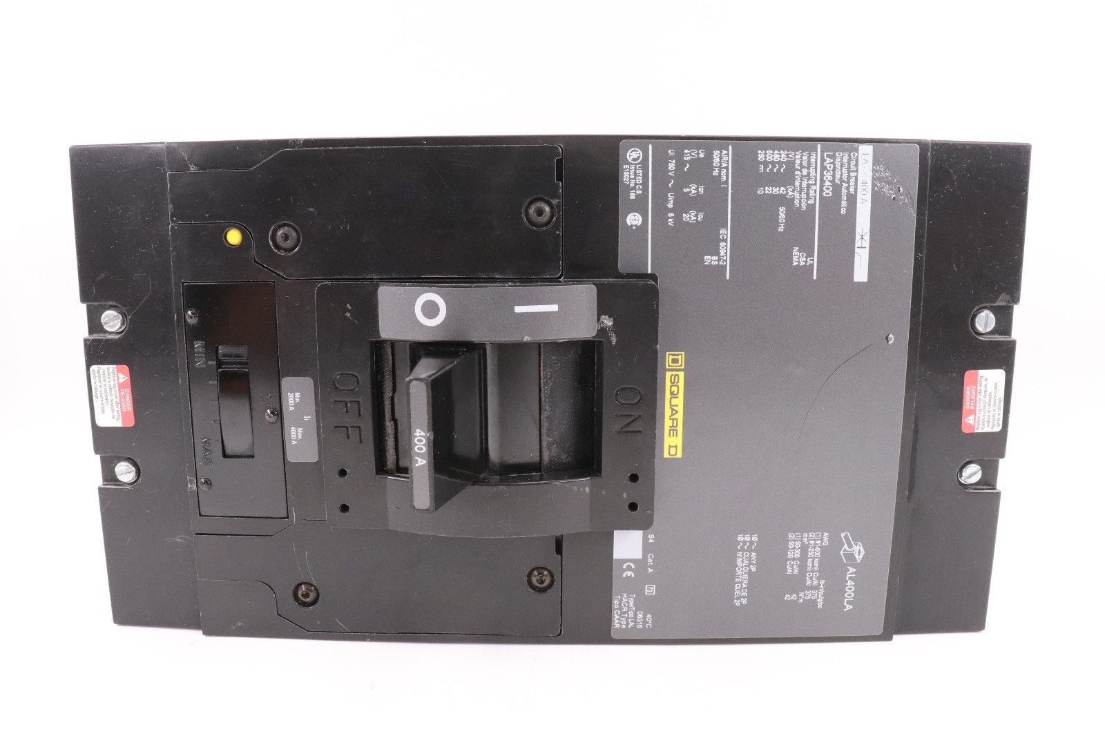 SQUARE D LAP36400 400A 3-POLE CIRCUIT BREAKER, 30KA@480V