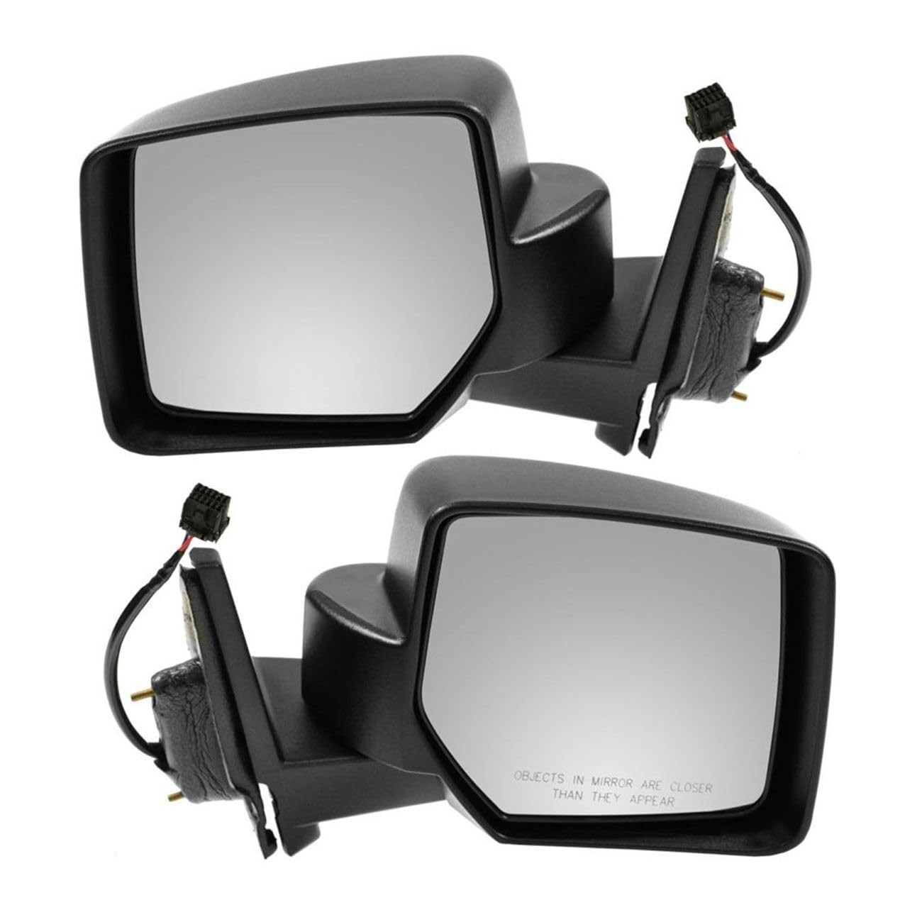 Power Side Mirror Textured Black Left Right Pair for Jeep Patriot 07-17 Plastic