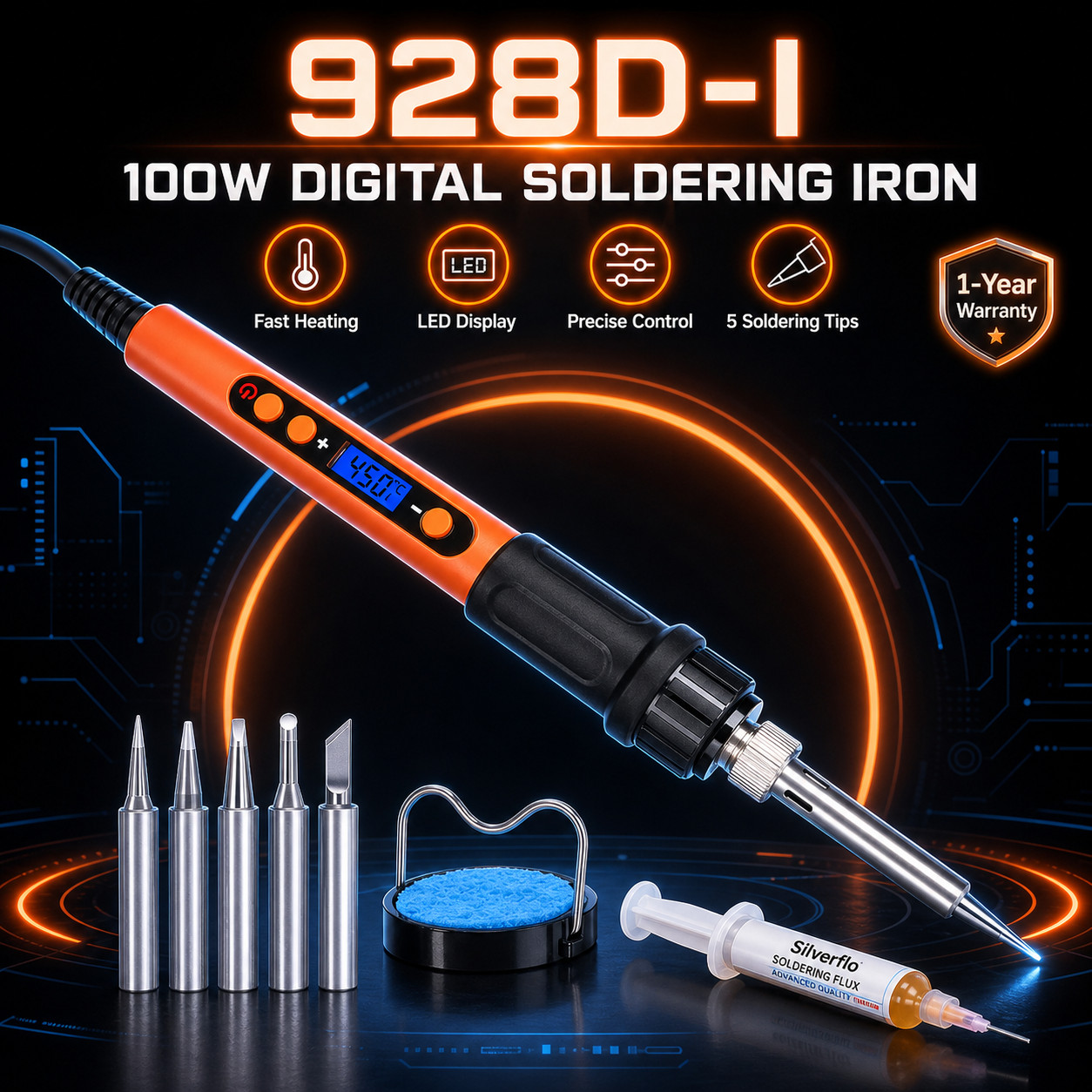 Soldering Station Kit Adjustable Temperature 100W Digital or 60W solder iron110V