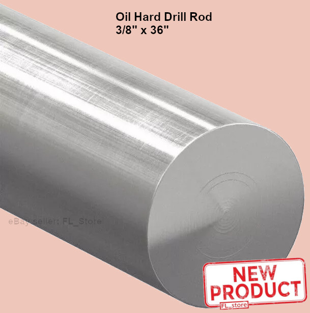 Drill Rod 3/8″ x 36 In Long Oil Hard Steel Grade O1 Easily Welded, Machined NEW