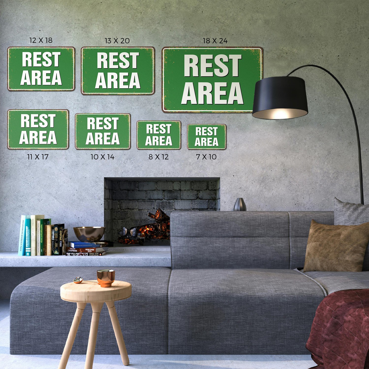 Rest Area Street Sign Stretch Nap Repeat Durable Perfect for Hallways Offices