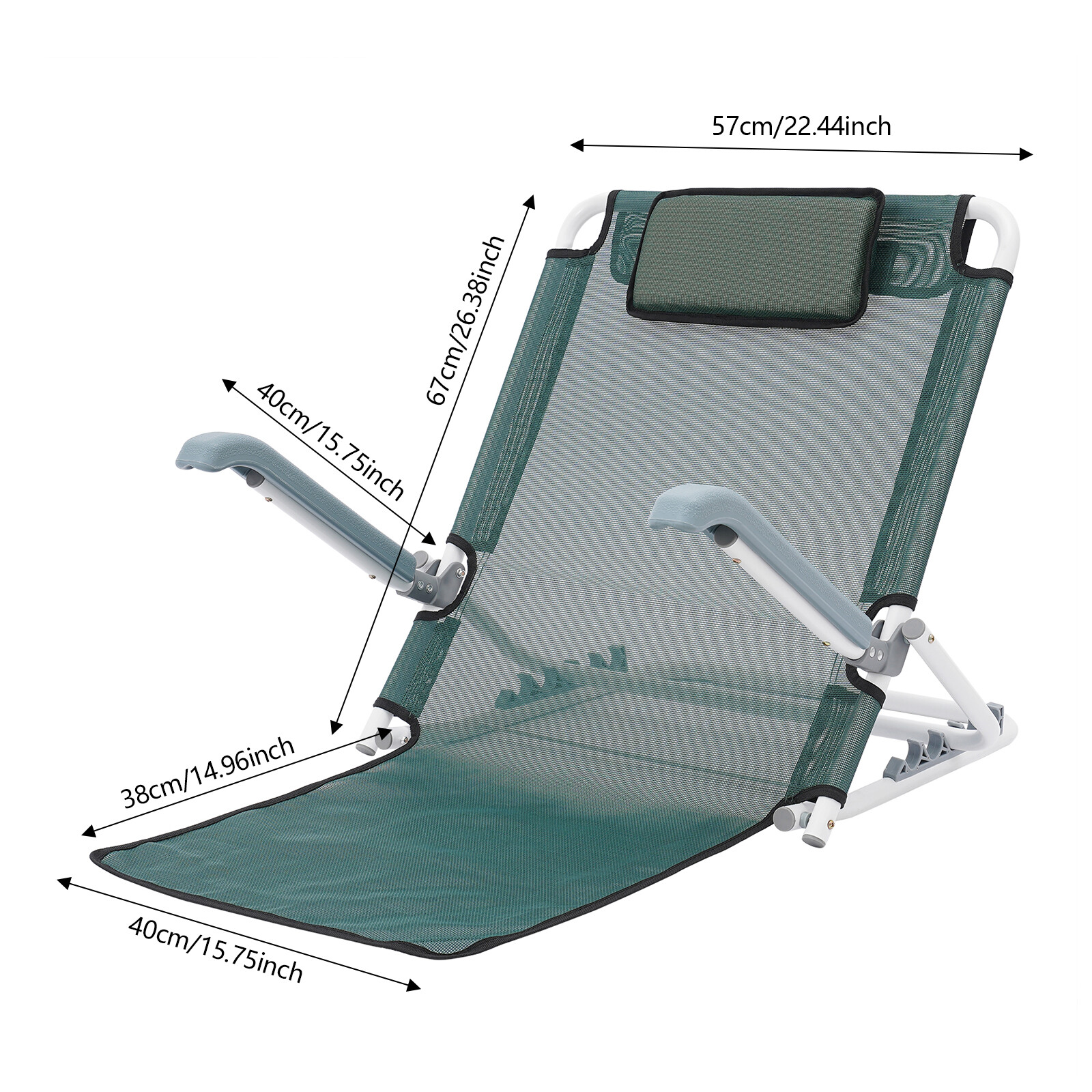 Foldable Bed Backrest Support Adjustable Sit-up Back Rest Bed Chair 198.42 lbs