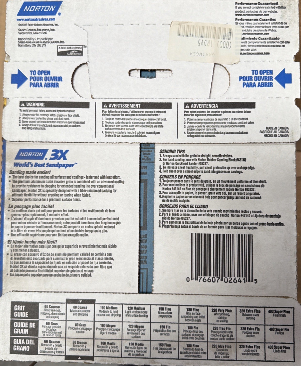 Norton ProSand Sandpaper #02641 – 80G – Pack Of 20 Sheets NEW