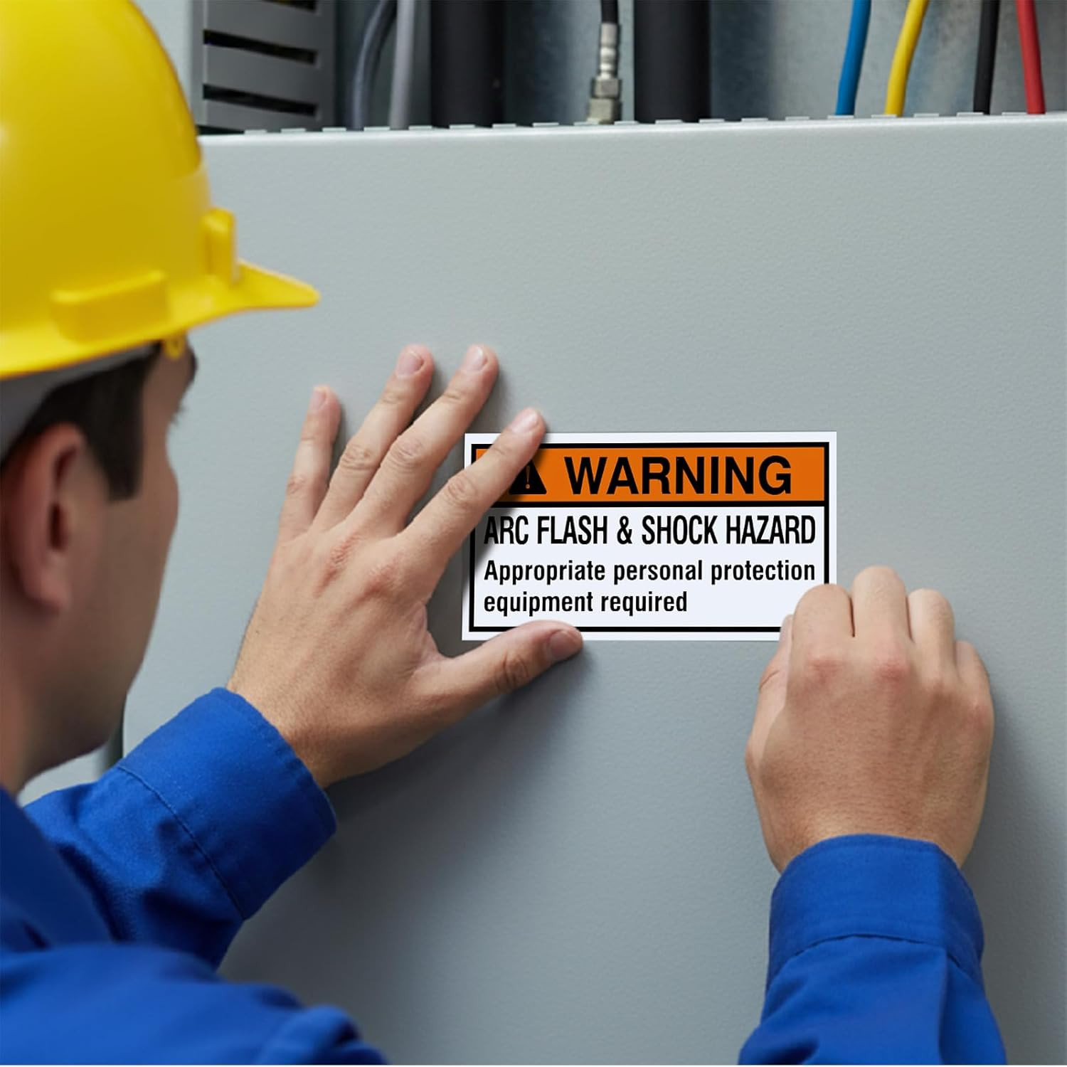 100 PCS Arc Flash Hazard Labels – Waterproof UV Resistant Stickers, 4×2 Inches