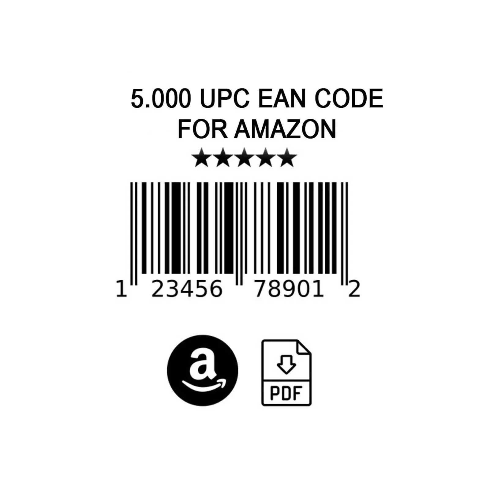 5000 EAN UPC Codes for Amazon Certified GS1 Numbers Lifetime