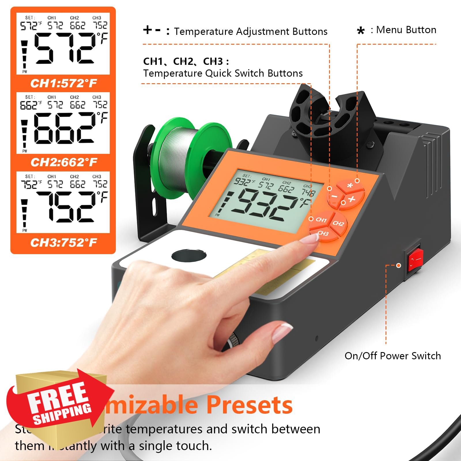 Crtsweker Gray 140W Soldering Station Kit