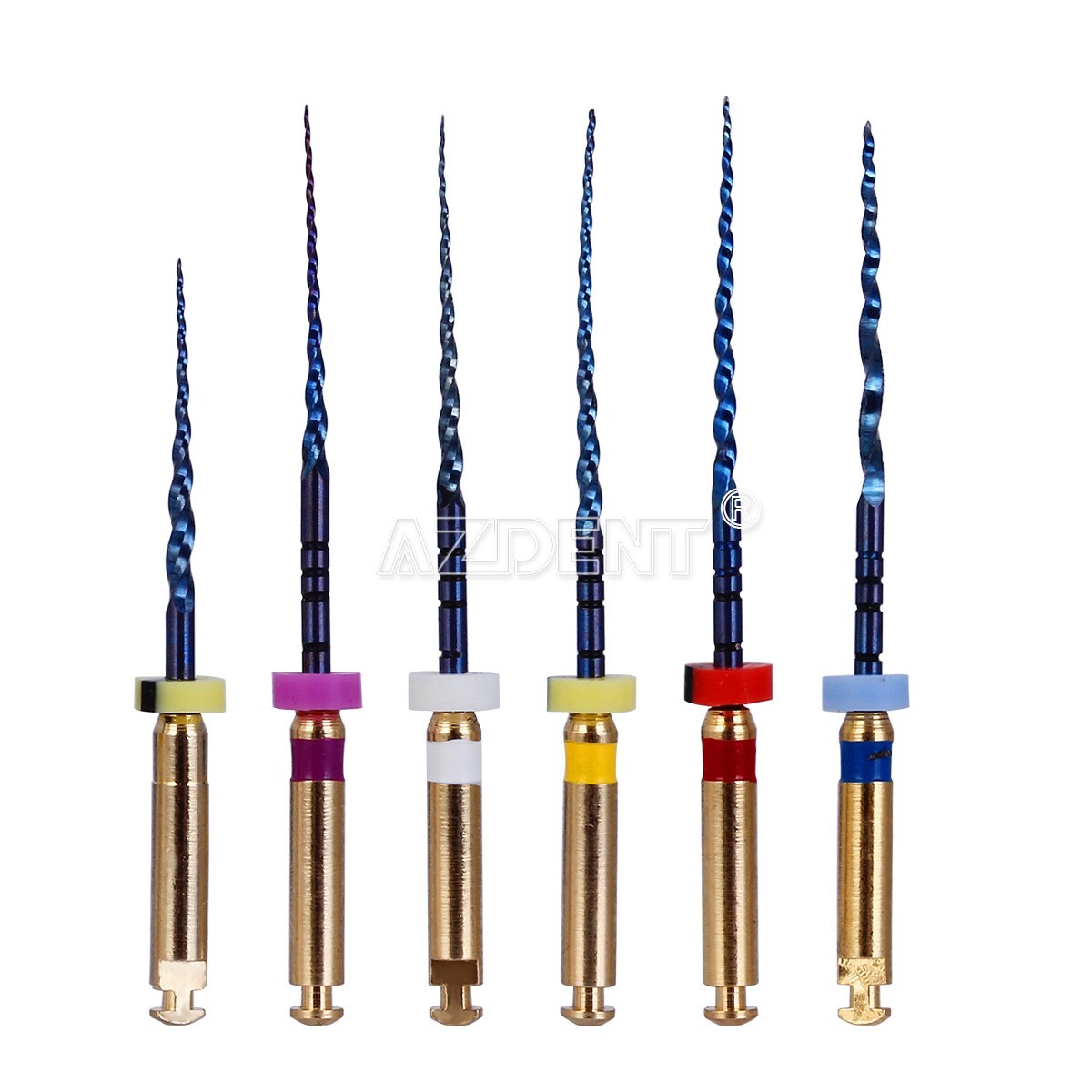 AZDENT Dental Endo Rotary Files Gold Taper NITI Endodontic Root Files SX-F3 25MM