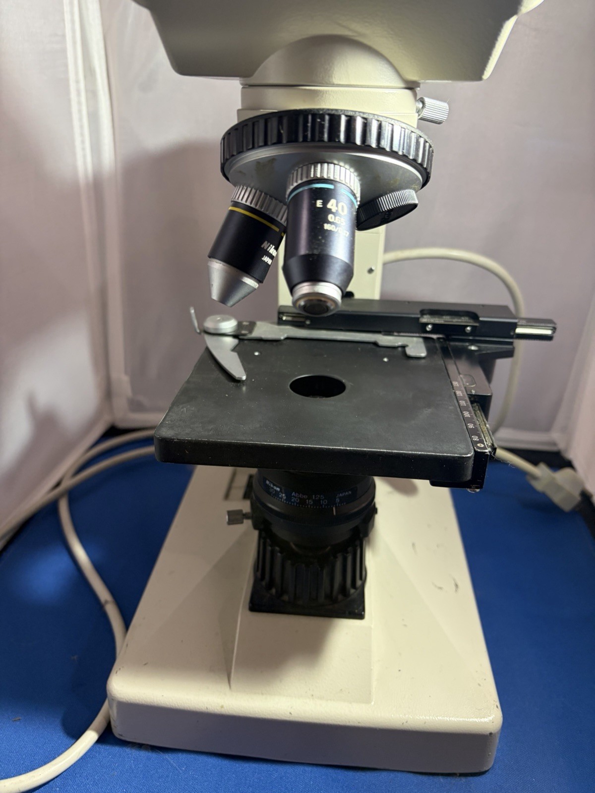 Nikon Alphaphot YS Binocular Microscope with 3 Objectives & Eyepieces