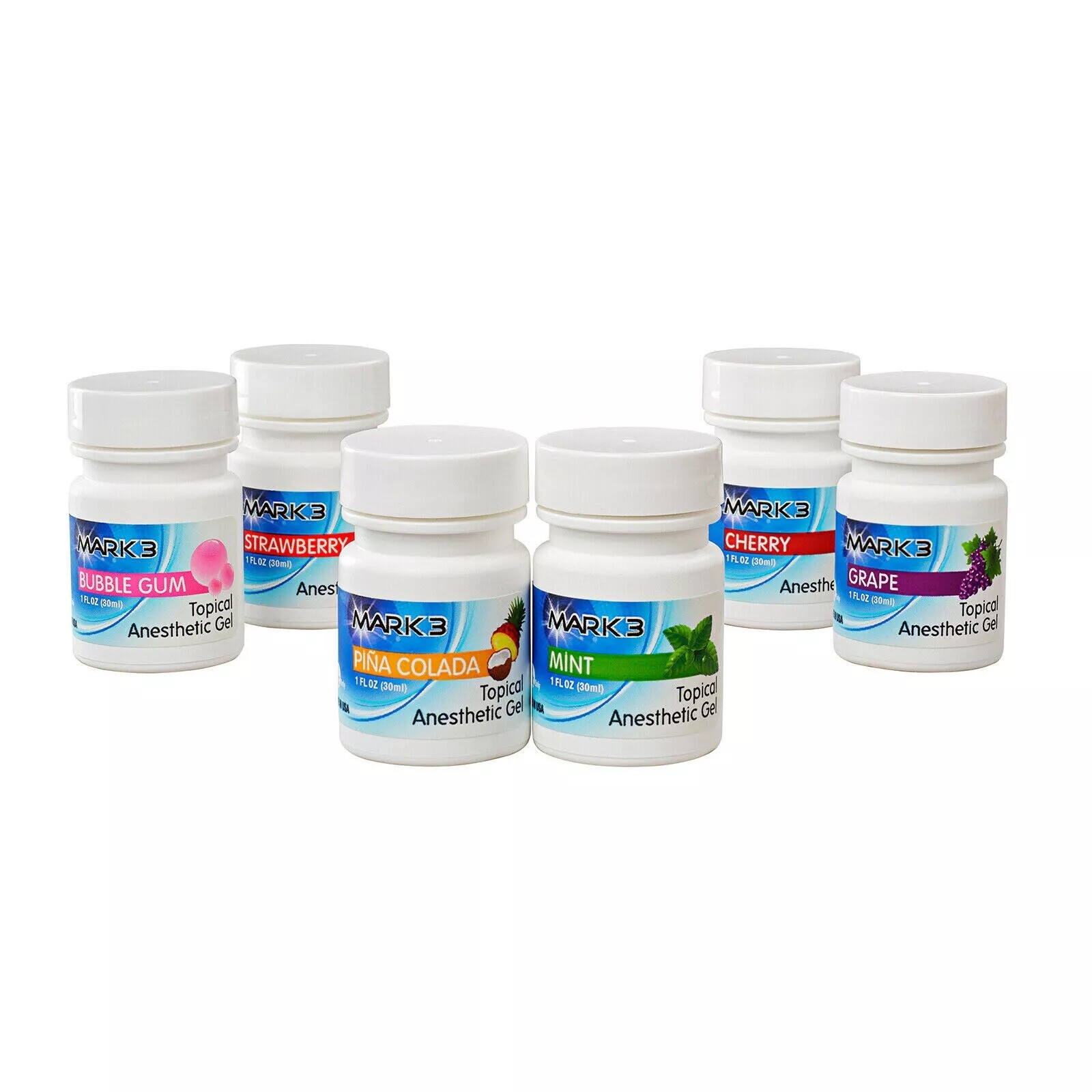 MARK3 Dental Topical Anesthetic Gel 1oz Jar 5 Flavors