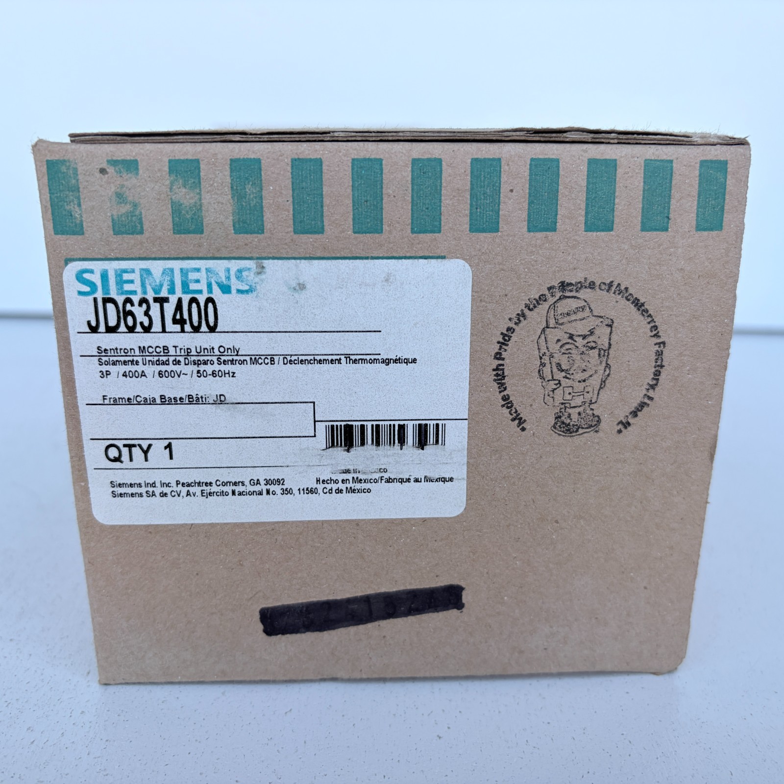 SIEMENS JD63T400 3 Pole 400 AMP Type JD LD SENTRON Breaker TRIP Unit