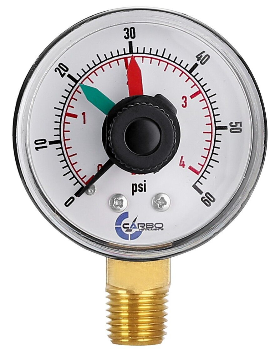 Filter Pressure Gauge, 1/4″ NPT Low Mnt 0-60 psi