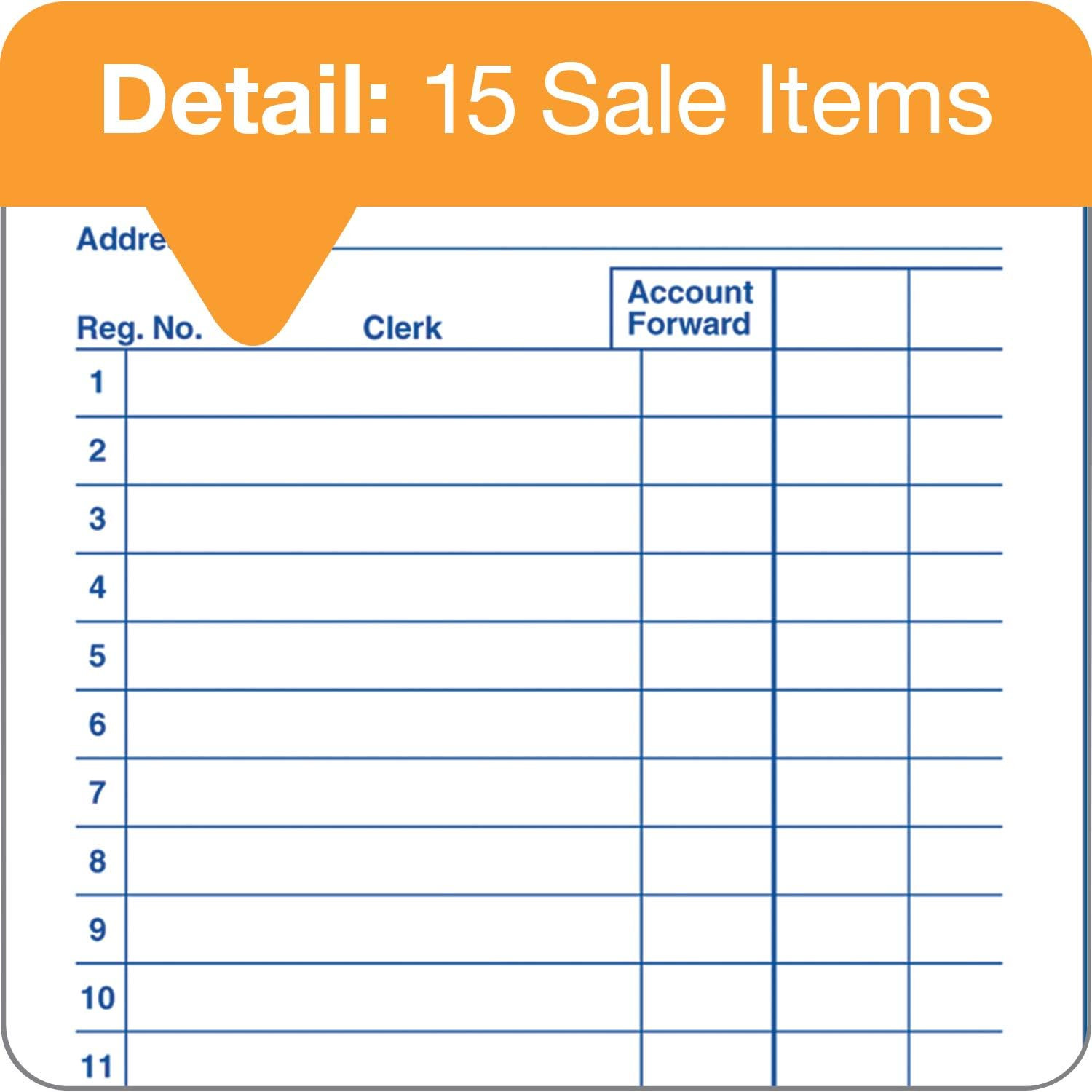 General Purpose Sales Book, 2-Part, Carbonless, White/Canary, 3-11/32 X