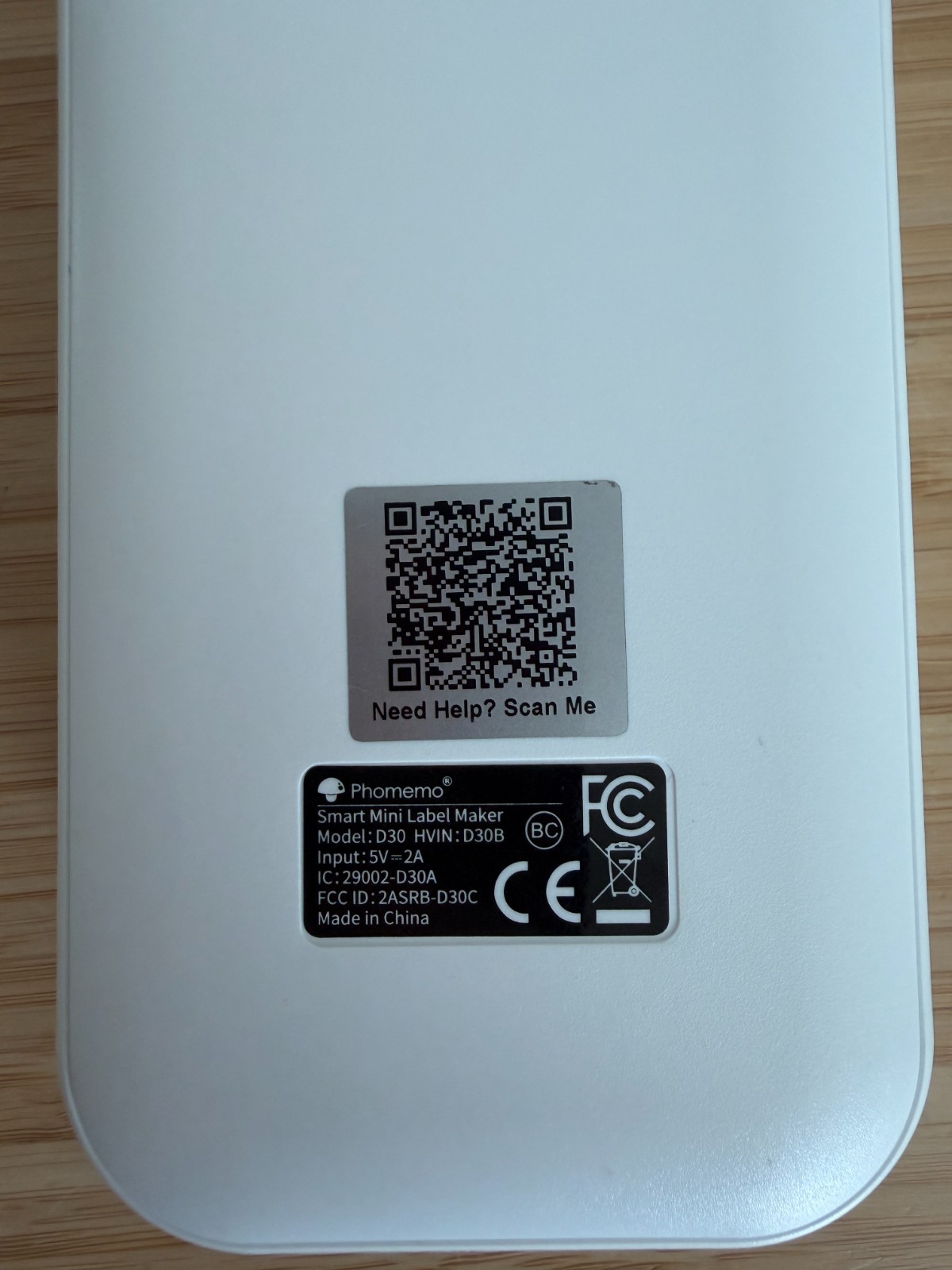 Phomemo D30 Smart Mini Label Maker White *OPEN BOX* + Sample Paper & Cord app