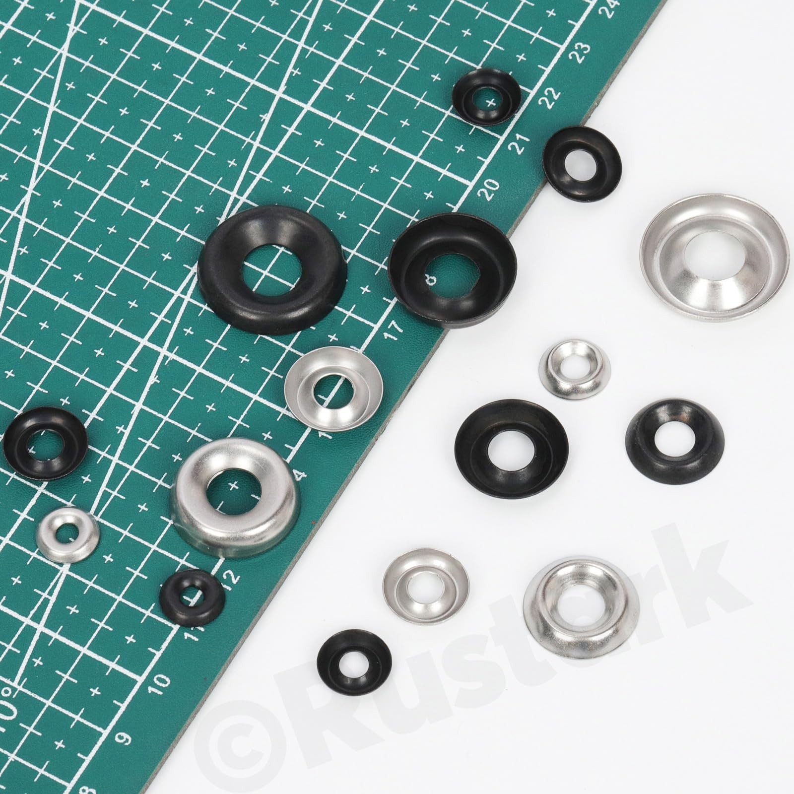 Rustark 160Pcs 7 Sizes Silver Countersunk Finish Washers Assortment Kit 304 S…