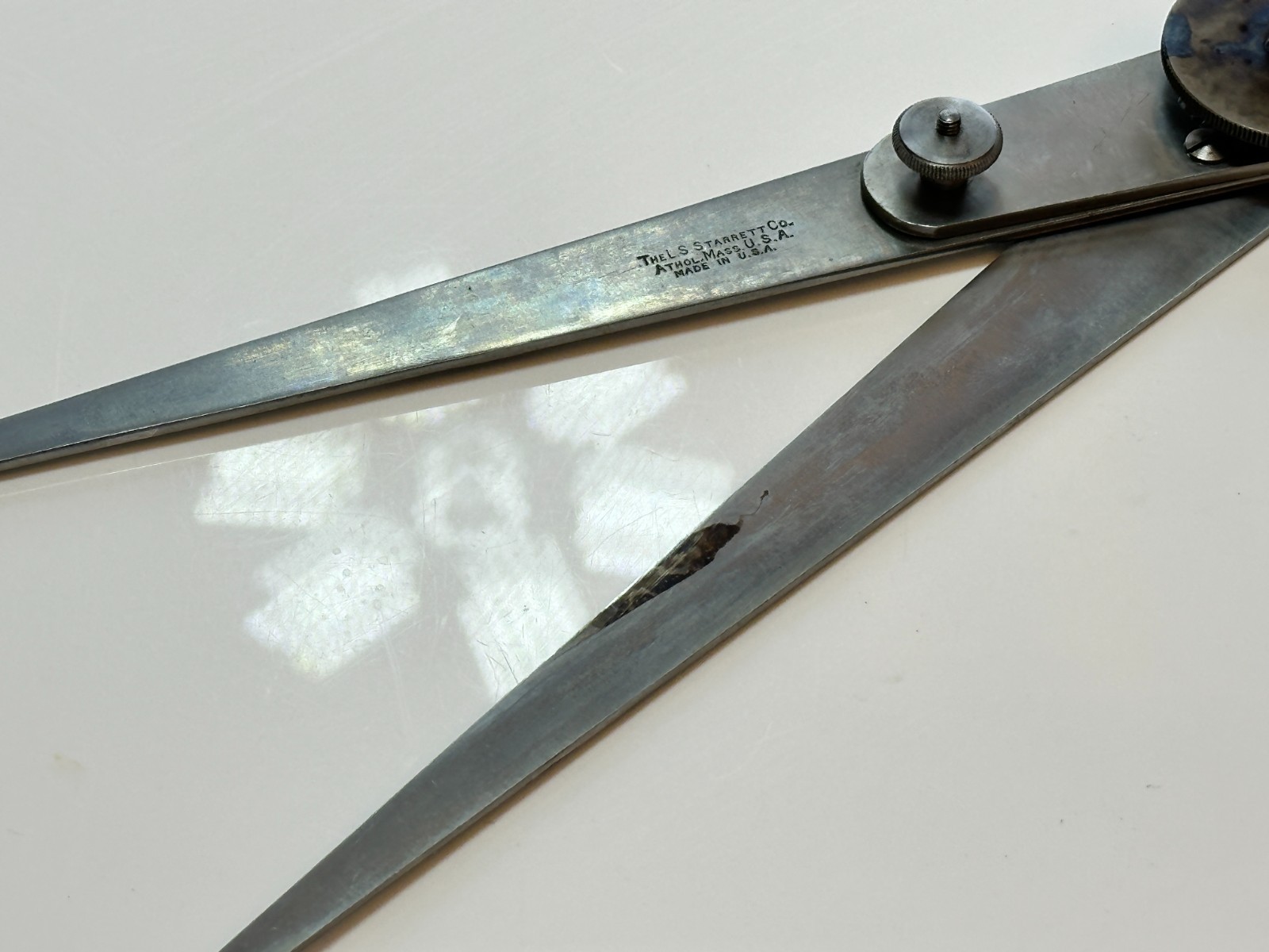 NEW Starrett Tools USA No. 39 8″ Long LOCK Joint Inside Caliper, New Old Stock