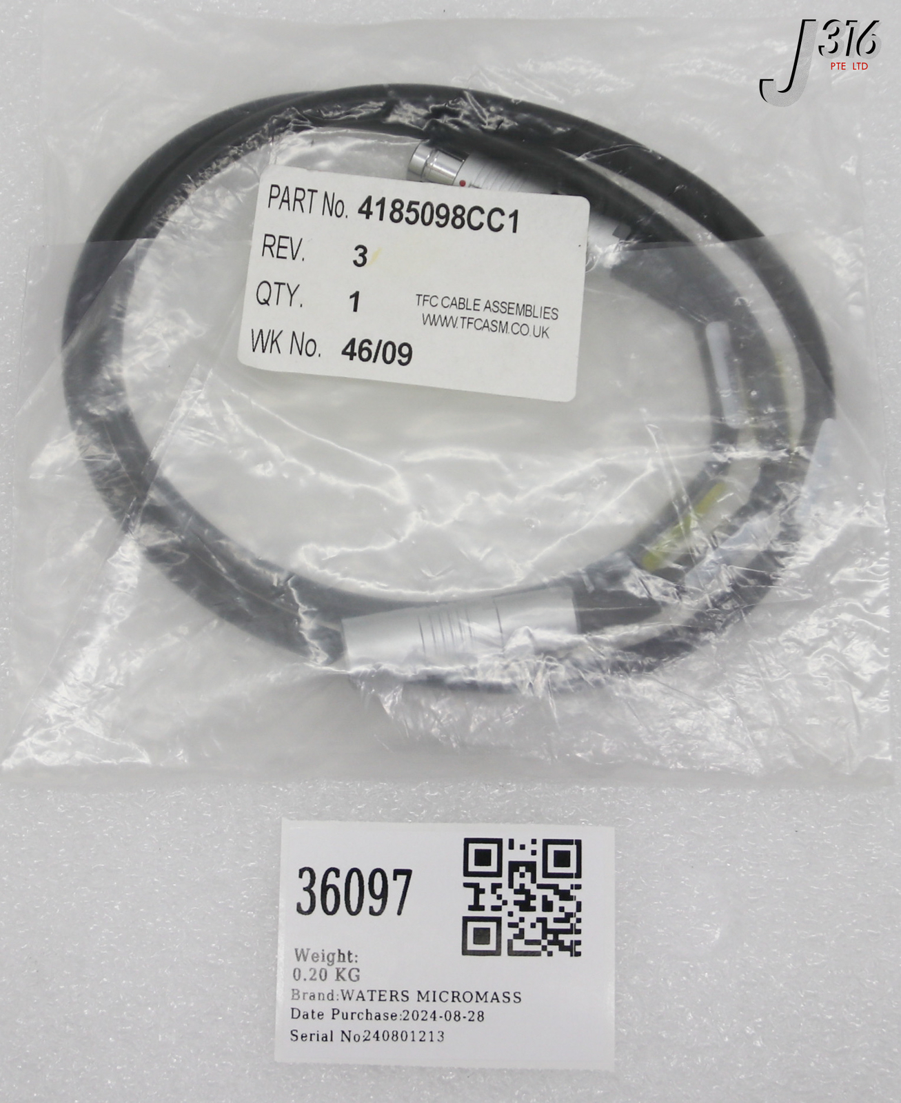 36097 WATERS MICROMASS TFC CABLE ASSY (NEW) 4185098CC1