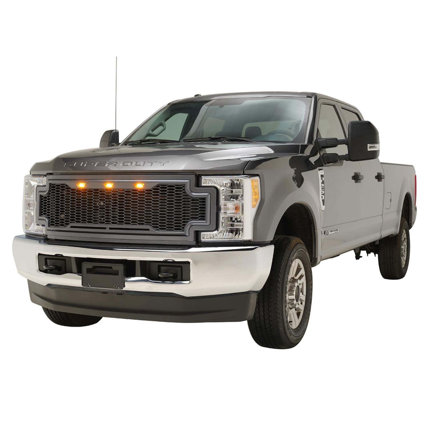 HONEYCOMB MESH GRILL FRONT GRILLE FOR 2017-2019 Ford Super Duty METALLIC GRAY