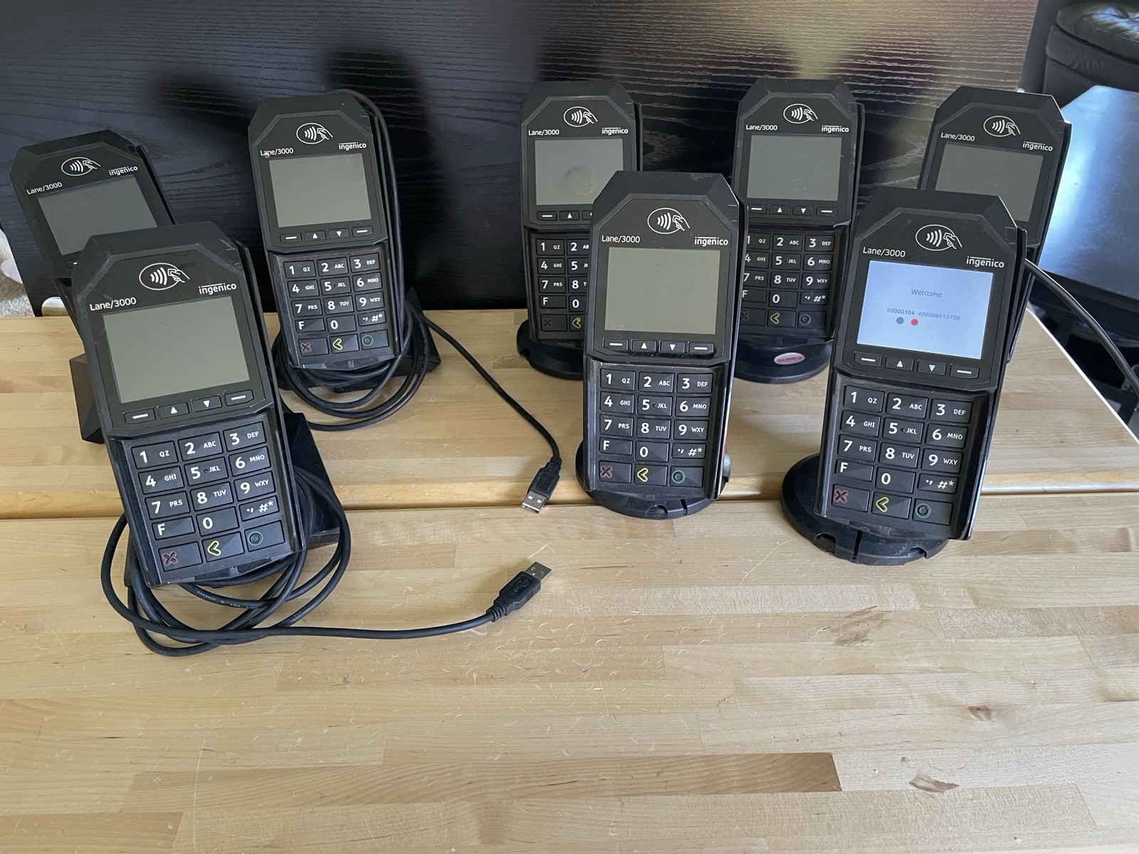 Lot of 8 Ingenico Lane/3000 Payment Terminal Credit Card Touch Tap POS