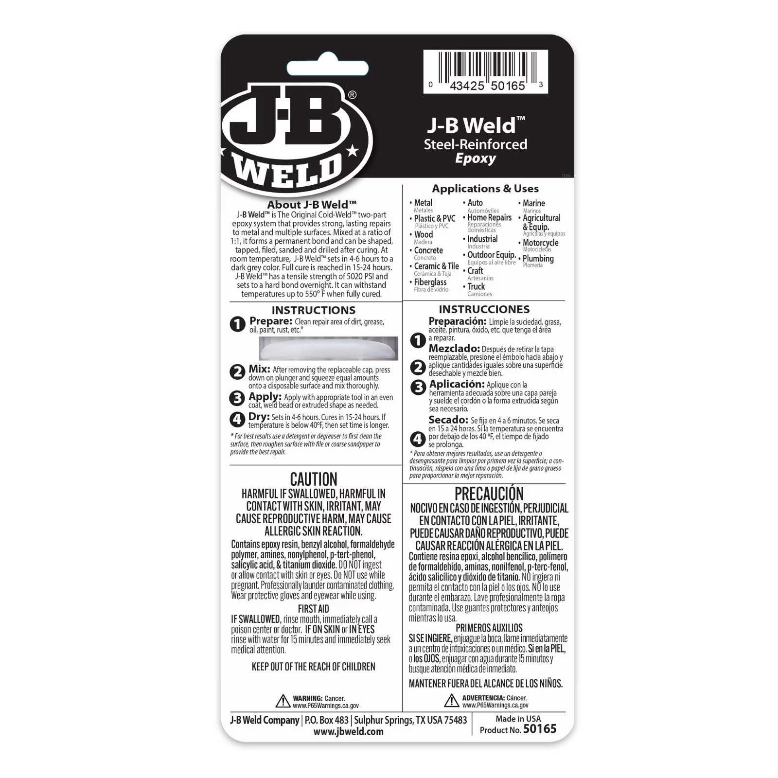 J-B Weld Original Steel Reinforced Epoxy Syringe, High Strength, 2 Pack, Dark